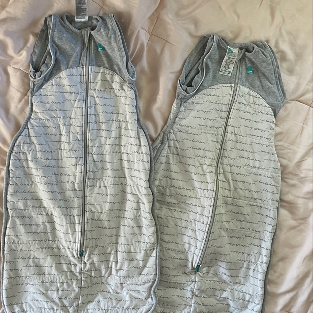 Love to Dream Gray and White Sleep Sack